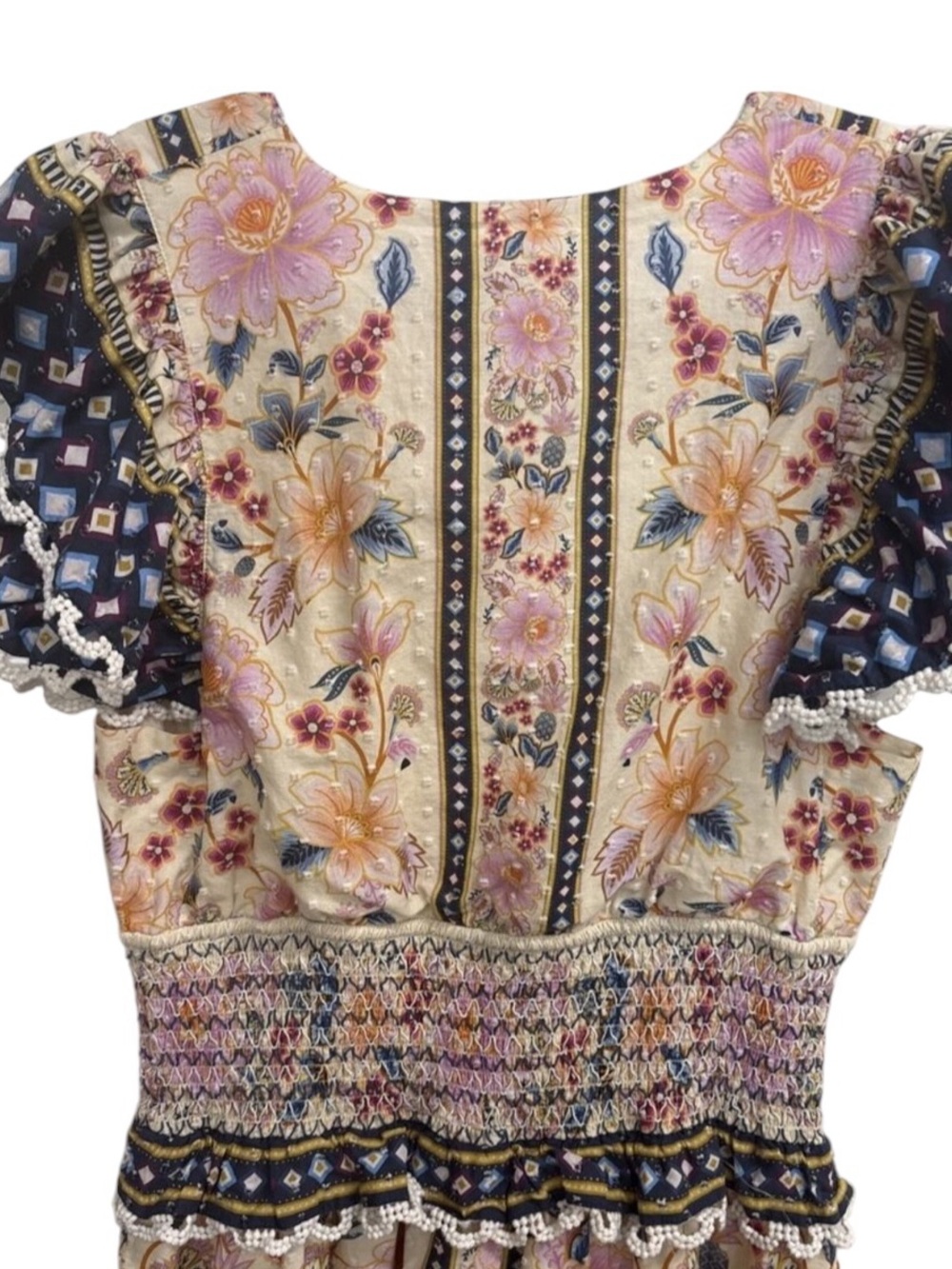 Farm Rio Superbloom Tapestry Maxi Dress Medium Boho Floral Cottagecore Cotton - Picture 13 of 15